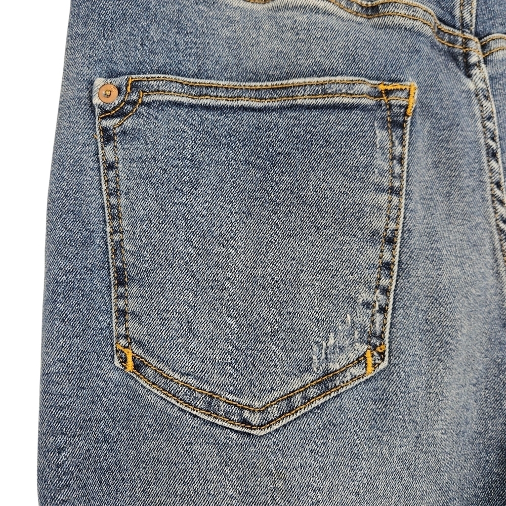 Pilcro Cigarette Slim Straight Jeans High Rise Dark Wash Distressed Denim 31 - Picture 7 of 14